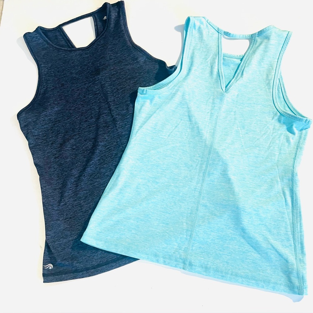 BUNDLE: Ideology Women's Athletic Tank Top - Aqua and dark blue